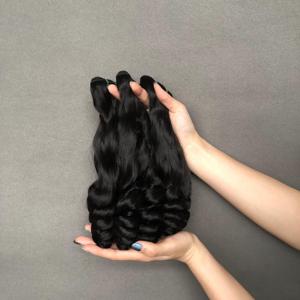 Chất lượng cao Ấn Độ <span class=keywords><strong>Remy</strong></span> tóc bó đôi rút ra Nữ Công Tước xoăn tự nhiên màu đen - Product Image 3