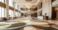 Nouveau design de moquette pour salle de banquet, tapis de prière en laine/nylon – Moquette tuftée moderne de luxe la plus populaire pour couloir d'hôtel intérieur