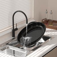 Rôtissoire à dinde en aluminium de qualité supérieure avec poignées étendues en métal antiadhésif sans PTFE et PFOA compatibles avec la cuisinière à induction