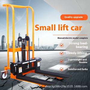 Kleine Handvorkheftruck 400Kg Draagbare Kleine Stapelaar Mini Lift Platform Handmatige Hydraulische Vrachtwagen Kleine Lader Heftruck - Product Image 3