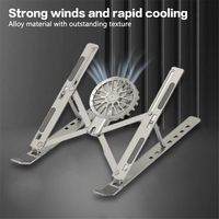Nouveau support de refroidissement pour ordinateur portable NOVISON, réglable sur 7 niveaux, en alliage d'aluminium, avec ventilateur, support de bureau compatible avec les ordinateurs portables de 9 à 17,3 pouces, 18 pouces