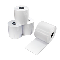 Label Thermal Linerless Ramah Lingkungan 3 1/8" 80mm Glossy, Label Terus Menerus, Label Lepas Tempel, Stiker Label Thermal Linerless untuk Pengiriman