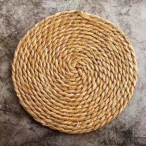 Sottopiatti Rotondi Decorativi, Tappetini Isolanti, Sottobicchieri per Feste, Sottopiatto in Giacinto d'Acqua Intrecciato, Giunco Marino e Rattan per Tavolo da Pranzo - Product Image 2