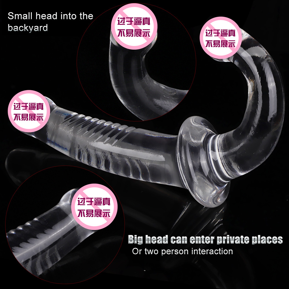 Transparent Double Dildo - Realistic TPE Lesbian Toy for Female Masturbation, 100% Waterproof, 29cm Size, Custom Sex Silicone Toys Transparent Double Dildo - Realistic TPE Lesbian Toy for Female Masturbation, 100% Waterproof, 29cm Size, Custom Sex Silicone Toys