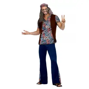 PAFU 70s Disco Costumes Mens Hippie Costume