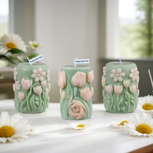 Moule en silicone 3D DIY pour bougie pilier en résine, motif fleur, pour décoration intérieure, moule à bougie parfumée - Product Image 2