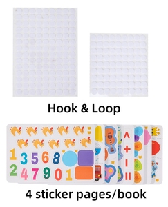 真正的供应商2-5年可重复使用的钩环和戒指幼儿贴纸玩具儿童安静书学习技能活动 - Product Image 3