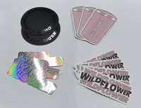 Pegatinas de logotipo personalizadas de alta calidad, pegatina troquelada UV elevada, pantalla de seda, impresión 3D, etiquetas adhesivas de vinilo de PVC impermeables