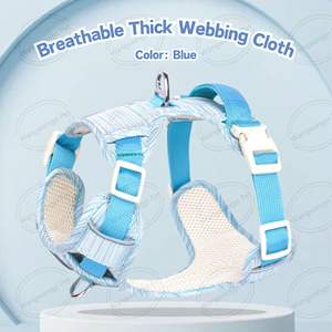 Arnés reflectante transpirable para perros para caminar de noche, arnés para mascotas acolchado suave sin tirones con asa - Product Image 2