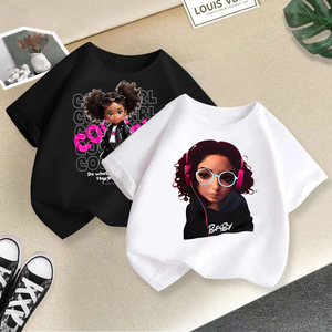 T-shirt d'été décontracté ample à col rond et manches courtes en coton anti-humidité avec imprimé dessin animé pour filles, nouveau style 2026 - Product Image 2