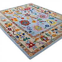 Modern Hand Knotted Wool Area Rug Eco Friendly Persian Pattern Flat Pile Non Slip Pet Friendly Custom Size for Home Office