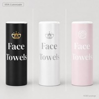 Boîte en carton cylindrique pour serviettes de visage avec logo personnalisé, emballage jetable biodégradable pour soins personnels
