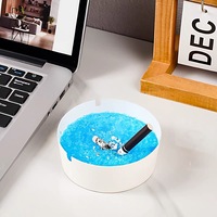 Cendrier rond jetable en papier couché classique, écologique et facile à nettoyer, portable pour usage au bureau