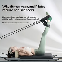 Nouvelles chaussettes de yoga antidérapantes professionnelles pour femmes, en coton et maille, à dégradé de couleurs, à cinq orteils, sans talon, pour Pilates