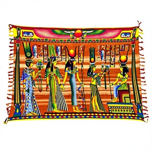 Pareo Marrón Premium 100% Rayón Unisex con Diseño de Flores Tropicales Pintado a Mano, Ropa de Playa Moderna 200x120cm Islas del Pacífico Asiático - Product Image 1