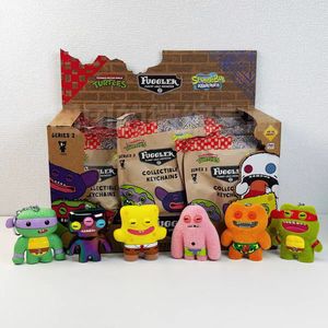 100% originale 24 pz/set Fuggler divertente brutto mostro V2 serie SpongeBobs tartarughe portachiavi scatola cieca figure da collezione Mini giocattoli - Product Image 3