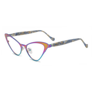 Gafas de Lectura Anti-Luz Azul Coloridas para Mujer, Montura Metálica Óptica, Diseño Azul con Diamantes, Disponibles en Más Colores - Product Image 1
