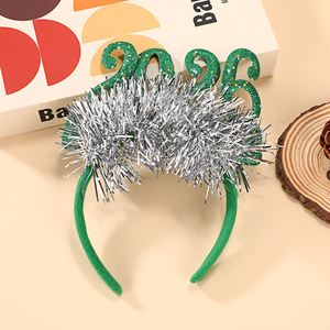 2026 <span class=keywords><strong>natale</strong></span> incandescente fascia per la testa del nuovo anno Party Bar decorazione evento conto alla rovescia cerchio per capelli in plastica - Product Image 2