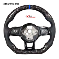 Volant sport en fibre de carbone avec revêtement en cuir pour VW Passat/Golf R/Jetta/GTE modèles MQB PQ