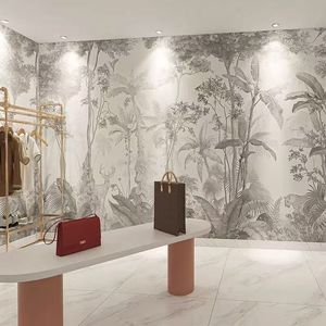 Papier peint rétro jungle HD personnalisé, décoration murale intérieure pour chambre à coucher, salon, hôtel et maison d'hôtes - Product Image 4