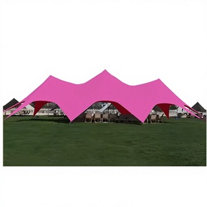 Tente Étoilée Géante 20x8.6x4.5m Rouge Rose à Trois Sommets, Imperméable, pour Événements Extérieurs, <span class=keywords><strong>Prix</strong></span> <span class=keywords><strong>Usine</strong></span>, Vente en Gros - Product Image 2