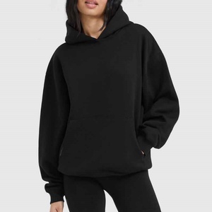 Sweat-shirt pour femme, vêtements de sport, vêtements de sport amples, manches longues, coton, poches, fabrication OEM, vente en gros - Product Image 1