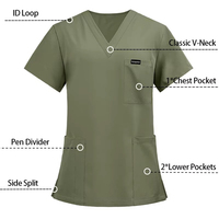 Ensemble de tenues d'infirmière pour femmes, tissu extensible 4 directions, respirant, col en V, uniforme d'hôpital doux et élégant