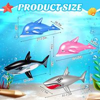 4 packs de jouets aquatiques pour l'été, jouets gonflables en forme de requin pour enfants et adultes.