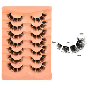 Pestañas Postizas Veganas Estilo Ojo de Gato y Ojo de Zorro, Hechas a Mano, de Una Sola Pieza, Rizadas, Suaves, 3D, Voluminosas, Estilo Europeo Americano - Product Image 3