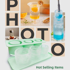 Molde de silicona reutilizable 100% no tóxico para hacer cubos de hielo cilíndricos grandes y huecos, accesorio para vasos. - Product Image 2