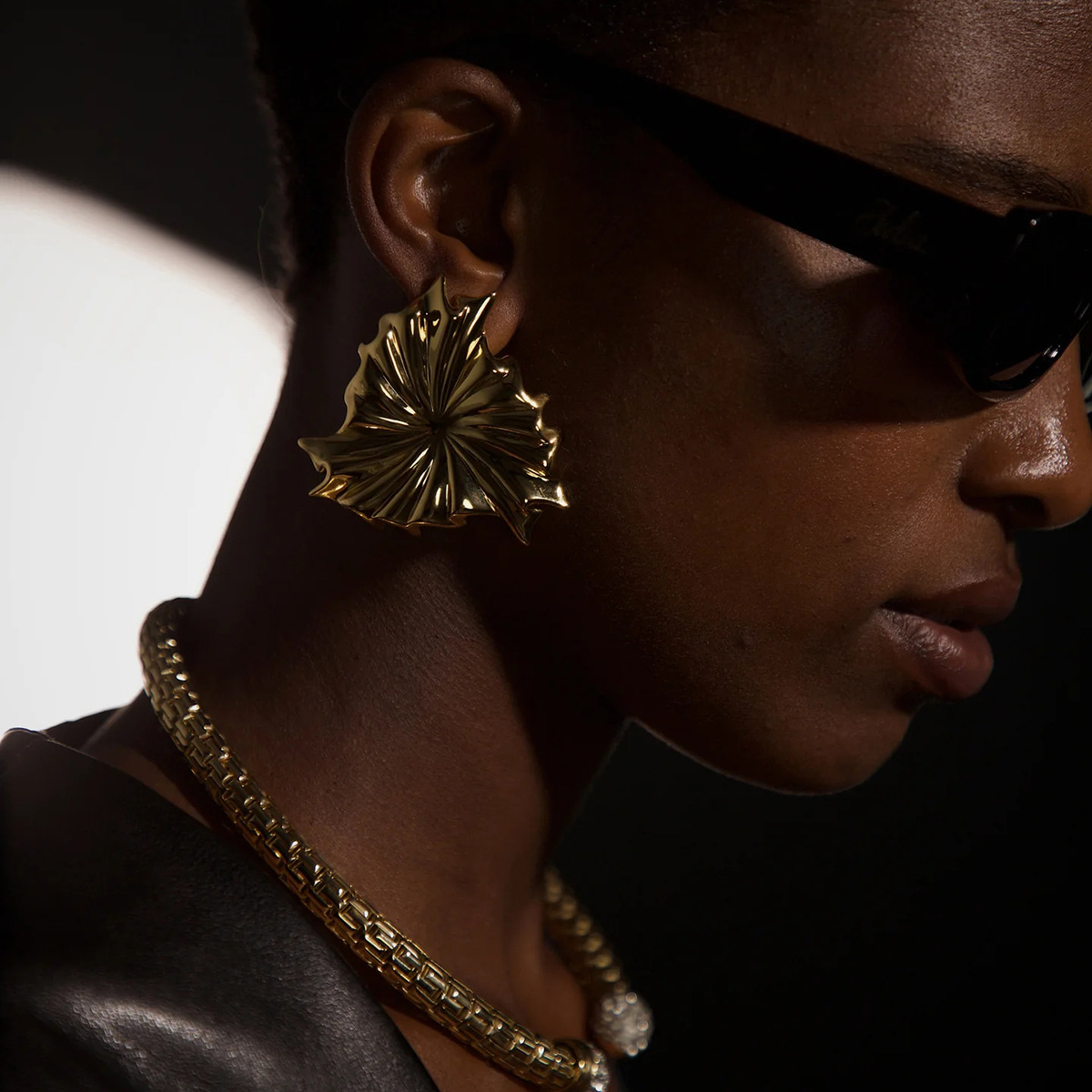 gold plated large earrings