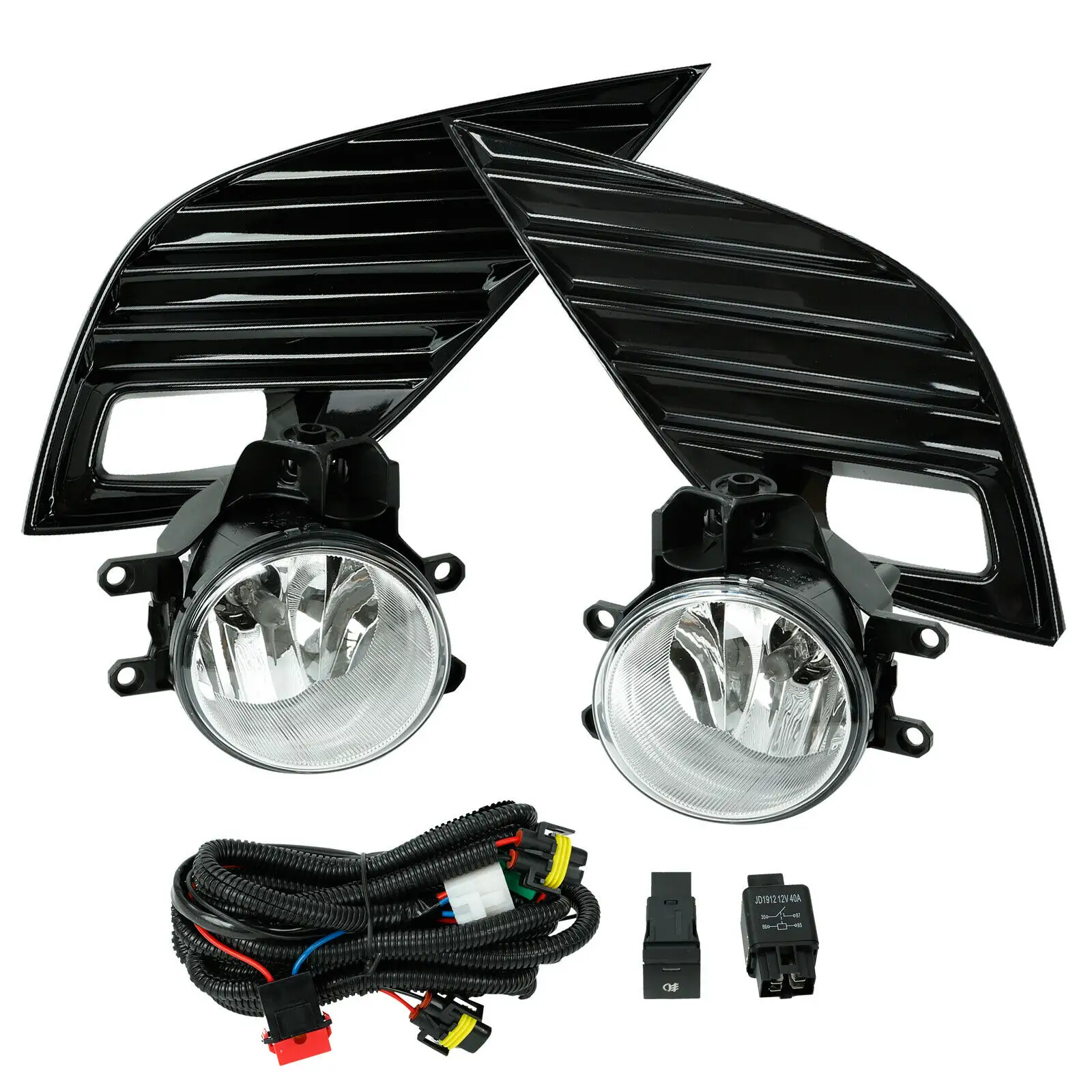 1 conjunto de Luzes de Nevoeiro Farol para Toyota Camry 2018 2019 2020 luzes de Nevoeiro Kit de luz de Nevoeiro Com Chicote de fios Do Carro Lâmpada Interruptor