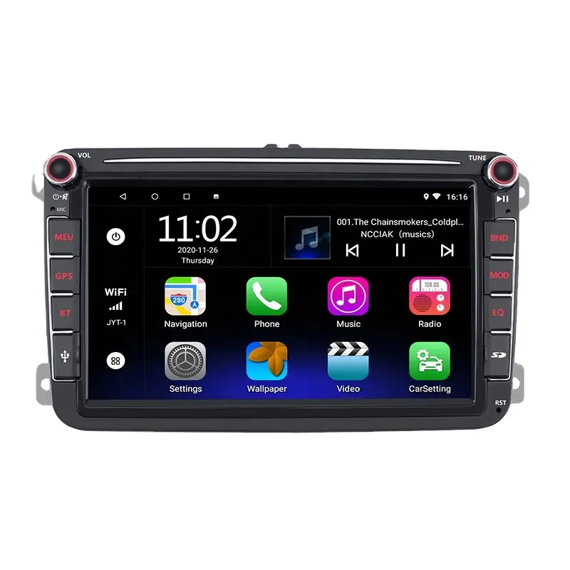 Suokula 8 inç yüksek kaliteli orijinal Gps navigasyon sistemi 2din Android Video araba radyo VW Passat B5 Beetle Caddy scirocco