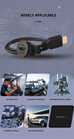 Kabel HD Panel Mount M22 0.3M, Konektor Feedthrough Female ke Male dengan Kabel Ekstensi untuk Penggunaan AV Industri, Kelautan & Luar Ruangan