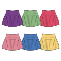Jupe-short plissée de sport pour fillette, douce, à imprimé uni, taille élastique, avec short intégré, idéale pour le yoga et le golf