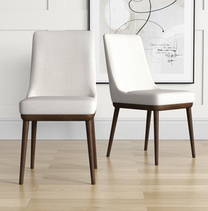 Chaise de salle à manger moderne et confortable pour l'extérieur, avec structure en bois et tissu en coton - Product Image 3