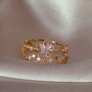 レディース絶妙なリング銅メッキ18Kゴールド甘い薄いリング - Product Image 2