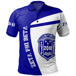 Stampa on Demand <span class=keywords><strong>Polo</strong></span> francese Zeta Phi Beta comoda traspirante di alta qualità a maniche corte estive con Top di fabbrica - Product Image 2