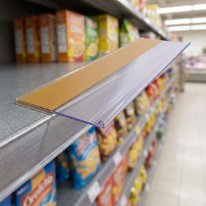 Porte-étiquette adhésif en PVC, bande de données, porte-étiquette de rayon en plastique pour supermarché et commerce de détail - Product Image 1