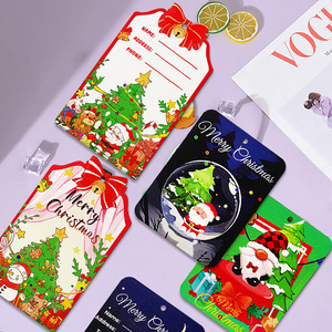 Cross-border American Christmas decorations, cute cartoon bookmarks, gifts, wooden Christmas dwarf logo luggage <b>tags</b> - Product Image 4
