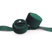 Boîte à bagues en velours de mode avec couvercle détachable pour cadeau de bijoux d'accessoires de photographie de mariage ou proposition de porte-anneau unique