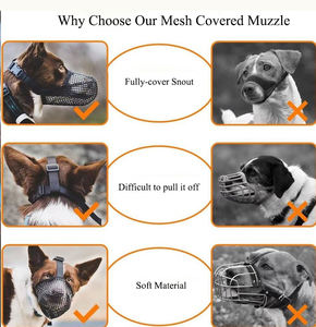 부드러운 메쉬 총구 통기성 강아지 총구 청소 물기 핥기 및 씹기를위한 조절 가능한 스트랩과 함께 - Product Image 6