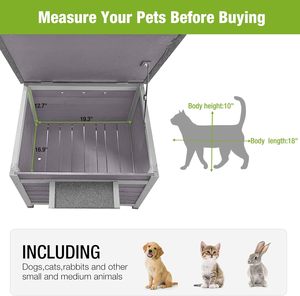 Nhỏ bằng gỗ Thỏ hutch Bunny lồng với PVC Cánh Cửa Thời tiết ngoài trời Hoang Dã mèo nhà dùng một lần trong nhà-thiết kế - Product Image 4