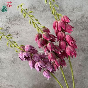 Fleurs artificielles en forme de carillon à vent, couleurs mélangées, en soie, à longues tiges, pour la décoration de la maison et de mariage, style européen, légères - Product Image 3