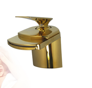 Grifo de lavabo de un solo orificio de latón con acabado cromado, estilo <span class=keywords><strong>cascada</strong></span>, moderno y lujoso, de Wenzhou Feenice Gold Royal. - Product Image 4