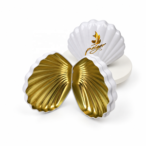 Boîte en métal personnalisée en forme de coquille, emballage cadeau en métal pour bonbons, chocolats, bijoux, cosmétiques, rangement - Product Image 2