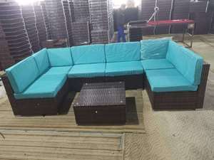 70% Rabatt Lager 7 Stück Outdoor Garten Rattan Wicker Möbel Sofa Lounge-Sets-Versand sofort