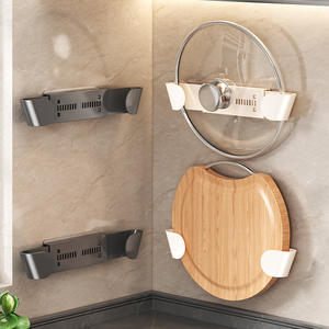 Soporte de pared con ventosa para tapas de ollas, rectangular, para colgar utensilios de cocina, tabla de cortar, organizador de cocina A72 - Product Image 1