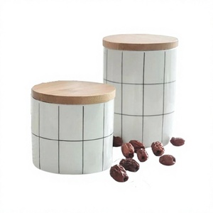 Ensemble de 2 boîtes à thé et café de qualité supérieure, en bois, pour fruits secs et bonbons, pour la cuisine à domicile - Product Image 1