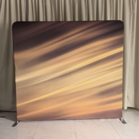 Penutup Photo Booth Desain Baru 2026, Stand Backdrop Kain Lurus Populer, Latar Belakang Photo Booth Portabel untuk Pameran Dagang